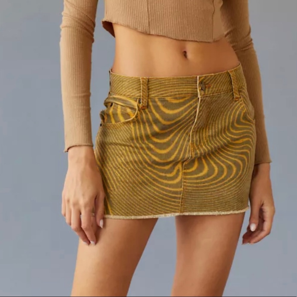 BDG trippy swirl demon mini skirt